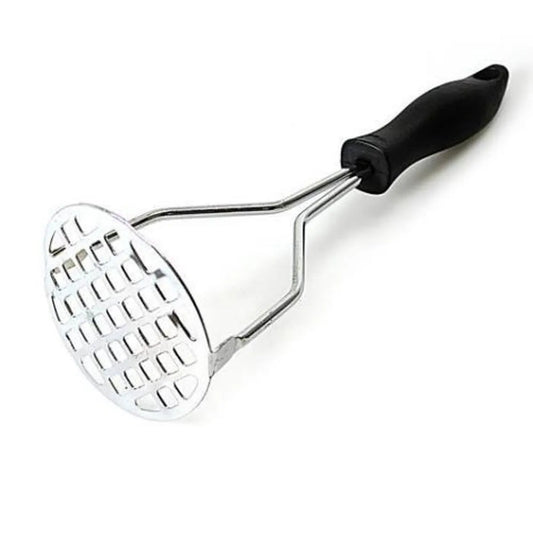 small Stainless Steel Pusher/Potato Masher With Broad Mashing Plate