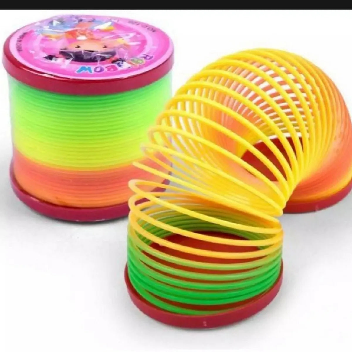 Rainbow Bouncy Slinky Toy Kids Fun Plaything