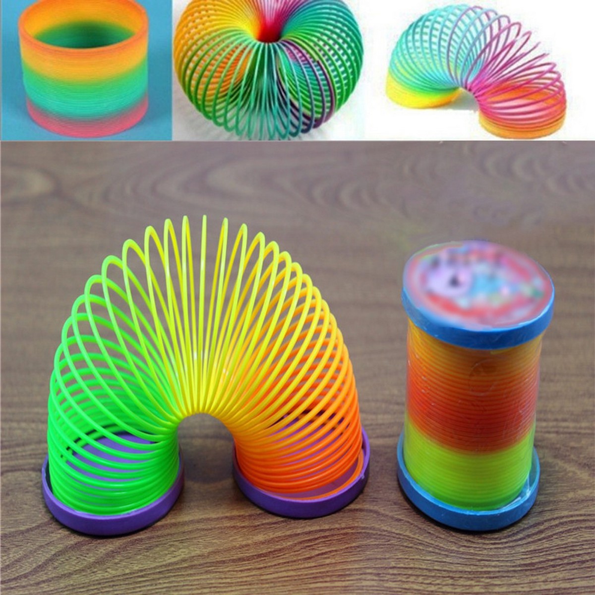 Rainbow Bouncy Slinky Toy Kids Fun Plaything